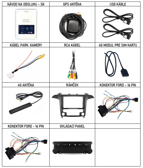 SK_Příslušenství pro Xtrons IQP chytré autorádio Ford S-Max auto AC evtech.cz